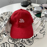 Daiiibabyyy  Korean  ins green soft top baseball cap for women, autumn and winter Japanese fashion versatile letter embroidered duckbill cap