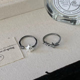 Daiiibabyyy  Sweet Ghost Cross Opening Rings for Women Unique Cute Finger Opening Adjustable Rings Couple Rings Fashion Jewelry Birthday Gift