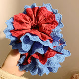 Daiiibabyyy  French Retro Red Blue Lace Flower Headband  Fashionable Elegant Hair ring INS Minimalist Hair Accessories for Women
