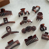 DAIIIBABYYY  -  INS wind hair catch clip temperament retro tortoiseshell plastic hair clip textured acrylic plate hair catch clip Korean style