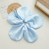 DAIIIBABYYY  -  New Summer Hair Accessories For Sweet Girls Large Size Solid Color Satin Flower High Elastic Head Rope Hair Scrunchies
