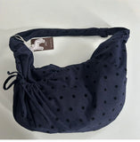 Daiiibabyyy  Streetwear Polka Dot Office Lady Shoulder Bag Women Canvas Drawstring Pleated Hobo Bags Y2k Aesthetic Handbags Crossbody Korean