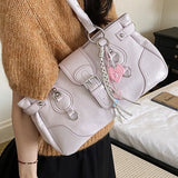 Daiiibabyyy  New Women Casual Simple Handbags Office Lady Chic Korean Fashion Shoulder Bag Y2k Aesthetic Female All Match Underarm Bag