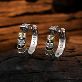 Daiiibabyyy  Thai Silver Creative Design Hoop Earrings for Women Men Metal Chunky Huggies Hiphop Party Jewelry Gifts