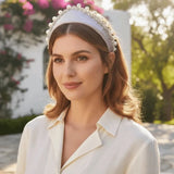 Daiiibabyyy  Headwear Irregular Wide Hairband Rhinestone Waterproof Pearls Sponge Headband Sparkling Gorgeous Rhinestone Korean Hair Hoop