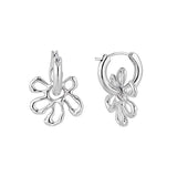 Daiiibabyyy  Fashion Silver Color Hollow Heart Drop Earrings for Women Exquisite Metal Geometric Circular Ear Buckle Earrings Jewelry Gifts