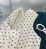 DAIIIBABYYY  -  Summer New Fashionable Sleeveless Polka Dot Shirt Vest, Loose and Slimming Versatile Linen Top