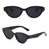 Daiiibabyyy New Fashion Vintage Oval Frame Sunglasses Women Retro Brown UV400 Sun Glasses Ladies Summer Small Cat Eye Punk Y2K Eyewear