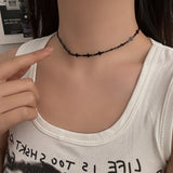 Daiiibabyyy  Simple Vintage Black Cross Chain Choker For Men and Women Goth Hip Hop Necklace Party Fashion Jewelry y2k