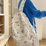 Daiiibabyyy  Fashion Kawaii Y2k Backpack Preppy Cute Star Print Girls Schoolbags High-capacity Outdoor Travel Backpacks for Women Students