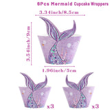 Daiiibabyyy Mermaid Tail Tableware Cake stand Little Mermaid Birthday Party Decoration Kids Girl Under the Sea Party Supplies Baby Shower