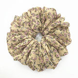 DAIIIBABYYY  -  Large Hair Band Elastic Chiffon Scrunchies Floral Print Malaysian Bunch Hair Tie Oversized Volumizing Malaysian Rubber Band