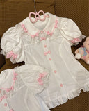 DAIIIBABYYY  -  Lolita Kawaii Lace Patchwotk Shirt Y2k Aesthetic Doll Collar Grunge Blouse Women Japanese Sweet Shirts Contrast Color Bow Femme