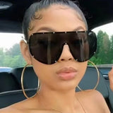 Daiiibabyyy  Large Frame Polarized Sun Glasses Fashionable New Eye Protection Sunglasses Women's Sunglasses Outdoor Driving Windproof Sand