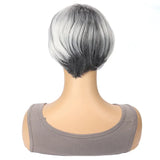 Daiiibabyyy  New Grey Side Part Wig for Women Trendy Fashionable Hairpiece Short Head Cover Popular Hair Extensions Chinese Style