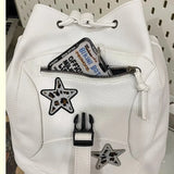 Daiiibabyyy  Contrast Star Mochilas Mujer Preppy Style Mochila Large Capaci Bag Drawstring Zipper Bolsas 2026 New Backpack Bags for Woman