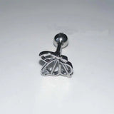 DAIIIBABYYY  -  1PC Butterfly Earring Stainless Steel Helix Piercing Cartilage Ear Piercing Conch Piercing Moon Stone Ear Stud Body Jewelry