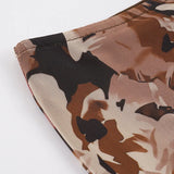Daiiibabyyy  American Vintage Flower Print Ruffles Gauze Patchwork Low Waist Mid-length Skirts