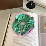 DAIIIBABYYY  -  Summer candy hit color hair rope plaid hair ring girl's heart rope tied ponytail rubber band Japanese and Korean  headdress