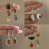 Daiiibabyyy  Elegant Freshwater Pearl Hoop Earrings For Women Luxury Vintage Tassel New Year's Jewelry Accessories
