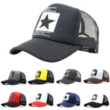 DAIIIBABYYY  - New Summer Unisex Women Men Baseball Caps Male Female Breathable Mesh Snapback Hats Five-pointed Star Driver Sunshade Hat