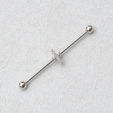 DAIIIBABYYY  -  1PC Industrial Piercing Barbells Jewelry Stainless Steel CZ Heart Ball Pearl Cartilage Helix Earring Body Piercing for Women Men