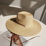 DAIIIBABYYY  -  Belt Strap Straw Sun Hat For Women Fashion Vacation Beach UV Hats Summer Wide Brim Travel Panama Hats Outdoor Wholesale
