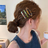 Daiiibabyyy  3Pcs/set Fashion Vintage Acrylic Hair Clips Women Girls Multi Style Y2K Barrettes Wave Geometric Hairpin Hair Accessories