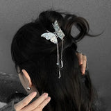 Daiiibabyyy  New Butterfly Rhinestone Tassel Hair Clips Luxury Personality Fashion Claw Clips New Style Hair Accessories Wholesale