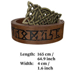 DAIIIBABYYY  -  Embossed Viking Renaissance Buckle Belt PU Printing Celtic Belt Knight Leather Medieval Waistband Cosplay Costume Accessories