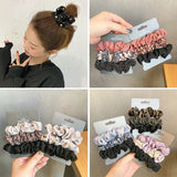 DAIIIBABYYY  -  3PCs/set Silk Satin Elastic Hair Band Small Scrunchies Set Ladies Rubber Bands Ponytail Holders for Women Girls Hair accessories