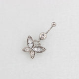 Daiiibabyyy  Y2K Jewelry Stainless Steel Crystal Butterfly Belly Button Rings Sexy Accessory Shiny Body Piercing Korean Charm Belly Piercing