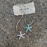 Daiiibabyyy  Y2K Large Resin Star Starfish Beads Pendant Necklace for Women Trendy Summer Beach Vacation Jewelry On Neck Accessories Female