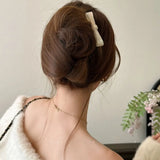 Daiiibabyyy  Teeth Acetic Acid Bow Hair Comb Barrettes Styling Tool Bowknot Hairpin Fixed Combs Korean Style Headwear Anti Slip Bangs Clip
