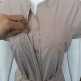 Daiiibabyyy  Summer Clothes Women's Jumpsuit Capri Sleeve Romper Beige Elastic Waist Short Jumpsuit Light Blue Loose Fit Casual Jumpsuit