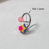 DAIIIBABYYY  -  1PC Colorful Star Lip Ring Lip piercing Acrylic Rainbow Star Stainless steel Body piercing Jewelry