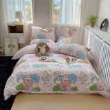 DAIIIBABYYY  -  Instagram Cartoon Cute Pure Cotton Four Piece Set, All Cotton Bed, Nantong Home Textile Quilt Cover, Student Three Piece Set,