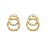 Daiiibabyyy  Minimallist Hollow Double Circle Cross Geometric Stud Earrings Temperament Fashion Jewelry For Women Daily Wearing
