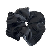DAIIIBABYYY  -  Pleated edge head flower drape cloth ring satin large intestine ring textured hair band high-end headgear hair accessories new
