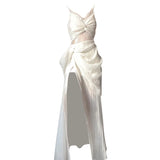 DAIIIBABYYY  -  Summer Waistless Lace Hollow Suspender Dresses Sexy Temperament Causal High Street Seaside Vacation Long Skirts Female Clothes