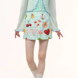 Daiiibabyyy  Summer Fashion New Dopamine Sweet Girl Half Skirt Printed Street Spicy Girl High Waist Bag Hip Half Skirt