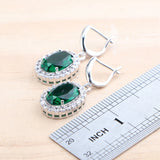 Daiiibabyyy Green Zircon Silver 925 Bridal Jewelry Sets For Women Wedding Earrings Rings Pendant Necklace Stone Bracelets Set