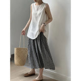 DAIIIBABYYY  -  Korean Tencel Linen Sleeveless Doll Shirt Women's Summer Loose Sweet Shirt Top