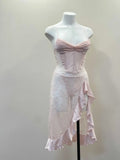 Daiiibabyyy  Sexy Black Lace High Waist Nightgowns Side Split Suspender Dress Design Sense Spice Girl Skinny Slim Perspective Long Nightdress