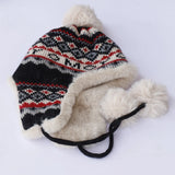 Daiiibabyyy  Autumn Winter Sherpa Peru Hat Ear Protection Warm Knitting Plush Ball Snow Ski Cap Hunting Balaclava Windproof Hats