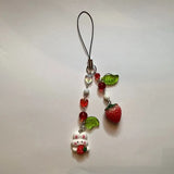 DAIIIBABYYY  -  strawberry bunny phone charm pendant Y2K style