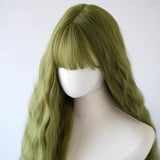 Daiiibabyyy  Green Curly Long Wig Lolita Cosplay Full Head Wig 1Meter Forest Mori Extra Long Wig Synthetic Party Costume Hairpiece