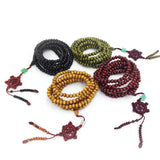 Daiiibabyyy Natural Sandalwood Bracelets Men Buddhist Buddha Meditation Bead Bracelet for Women Prayer 216 Beads Rosary Hanging Decoration