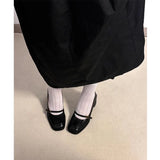 DAIIIBABYYY  -  Mary Janes Shoes Women Leather Black Pumps Heels Square Toe Lolita High Heels