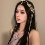 Daiiibabyyy  Handmade Sweet Wedding Headpiece Crystal Bridal Head Chain Hair Jewelry For Women Rhinestone Forehead Headband Accessories